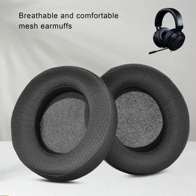 1 Pair Headphone Cushion Breathable Protective Mesh Fabric Replaceable Gaming Headset Pad for Razers Krakenes 7.1 V2 Pro