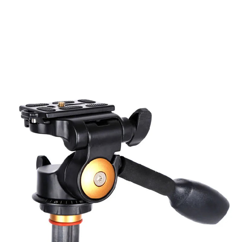 QZSD Q08 Video Tripod Head 3-way Handle Control Fluid Head with Quick Release Plate for DSLR Camera Tripod Monopod