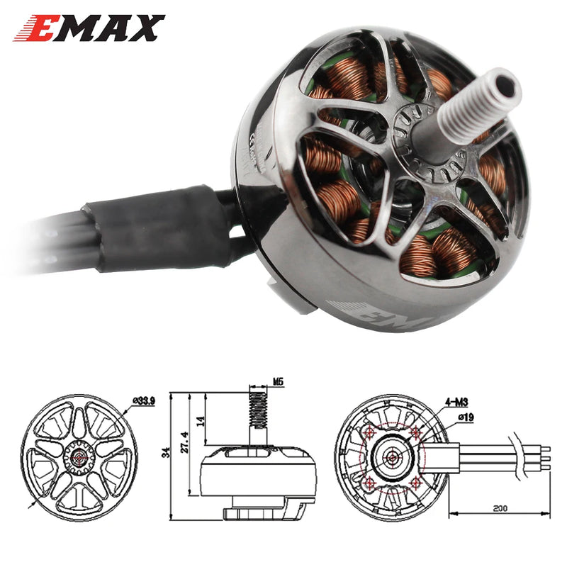 EMAX ECOII eco ii 2807 1300KV 6S/1500KV 5S/1700KV 4S Brushless CW Motor 6-7inch Propeller For RC FPV Racing Drone Quadcopter Toy