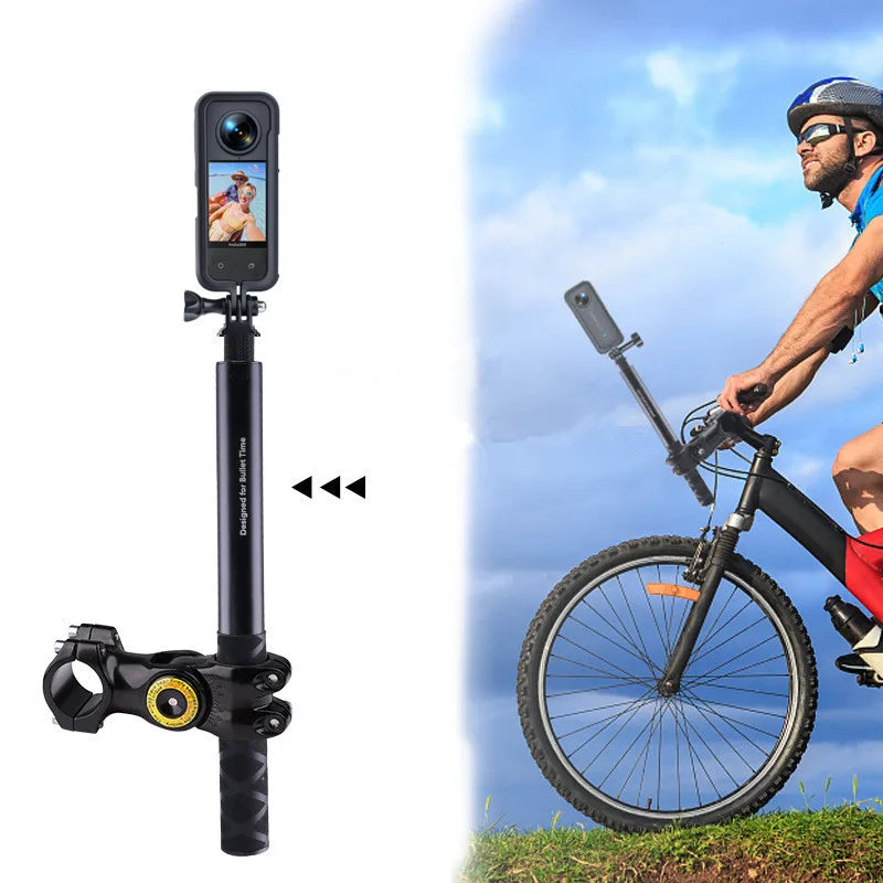 Motorcycle Bike Adjustment  Handlebar Mount Invisible Selfie Stick Bicycle Monopod for GoPro DJI Insta360 X4 X3 Camera Accessory