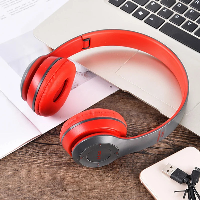 P47 Bluetooth 5.0 Wireless Headphones Foldable Stereo Bass headphone Kids Girls Helmet Gift With Mic for Mobile Phone Gaming