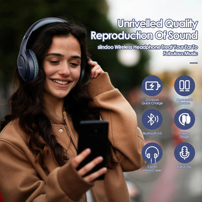 Siindoo Wireless Bluetooth Headphones 3 Colors Foldable Stereo Earphones Super Bass Noise Canceling Mic Headset JH-919 For TV PC