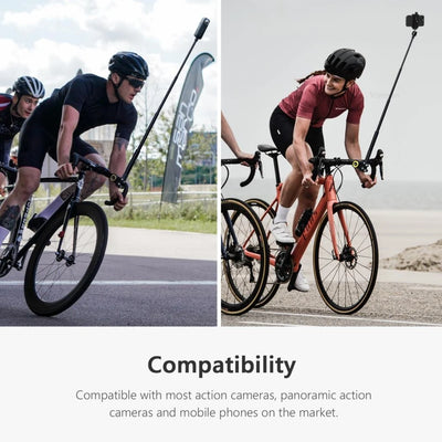 MaxGo Bicycle Bike Motorcycle Mount for Insta360 X3 Camera Selfie Stick Handlebar Holder Extension Rod for Insta 360 Accessory