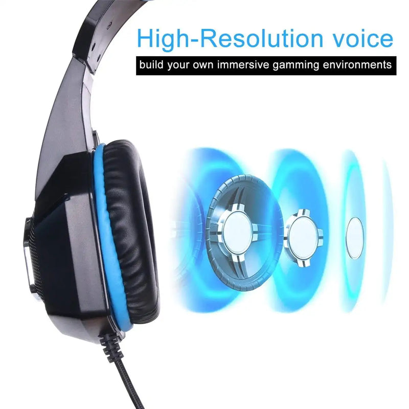 Stereo Gaming Headset Soft LED Breathing Earmuffs Headphones Fits for Nintendo Switch Mac Laptop