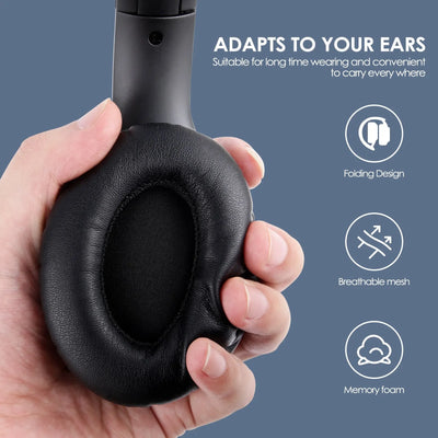 Siindoo JH-ANC923 Active Noise Cancelling Wireless Headset Foldable Over-Ear Bluetooth Headphone With Mic Hi-Fi Stereo Deep Bass