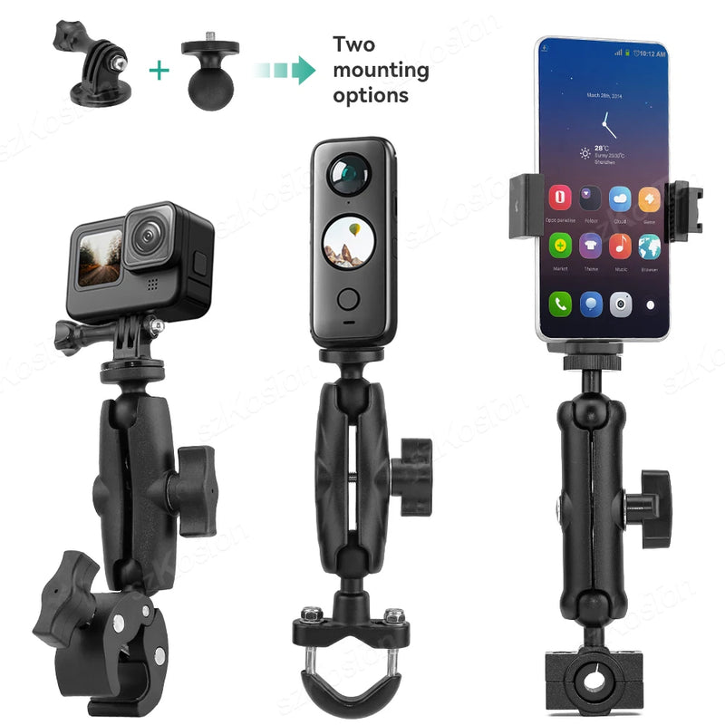 Camera Motorcycle Mount For Insta360 X4 Accessories Action Camera Clamp Holder Moto Bike Bicycle Handlebar for GoPro 13 12 11 10