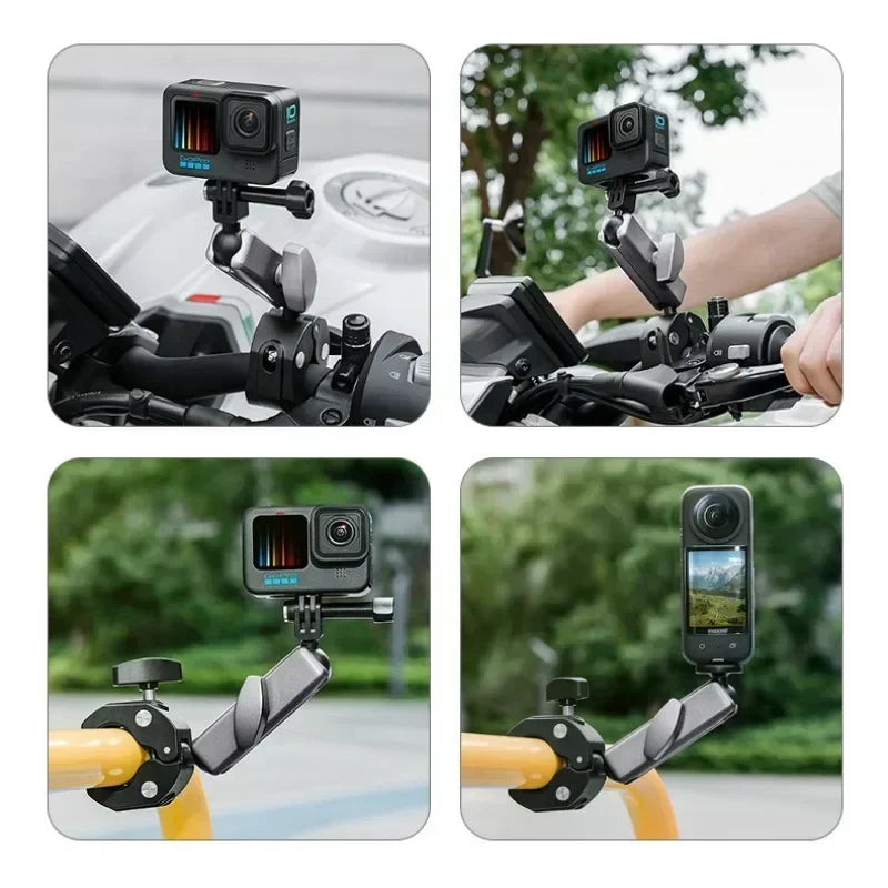 For GoPro 11 10 9 8 Motorcycle Bicycle Camera Holder Handlebar Mirror Mount Bike Bracket for DJI OSMO insta360 Action Camera