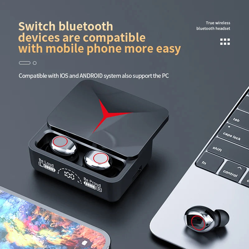 TWS M90 Bluetooth 5.3 Earphones Wireless Headphones Touch Control Gaming Headsets HIFI Stereo Sound Noise Reduction With Mic