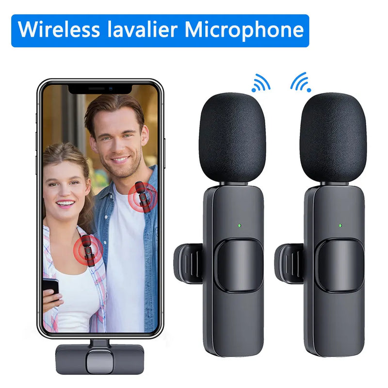 New Wireless Lavalier Microphone Portable Audio Video Recording Mini Lapel Mic For iPhone iPad Live Broadcast Gaming Phone Mic