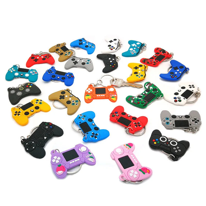 Game Machine Keychain & Keyring Cute Gamepad Boy Joystick Key Chain PS4 Game Console Keychains Bag Car Hanging Ring Accessories