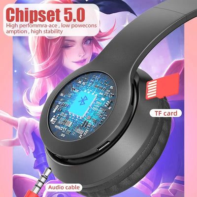 New Wireless Bluetooth Headphones Cat Ear Gaming Headset Glow Light Helmets Cute Sports Music Headsets For Children Girl Gifts