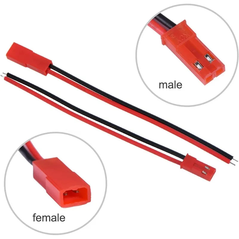 10 Pairs Male Female Connector JST Plug Cable 2 Pin For RC BEC Battery Adapter Helicopter DIY FPV Drone Quadcopter