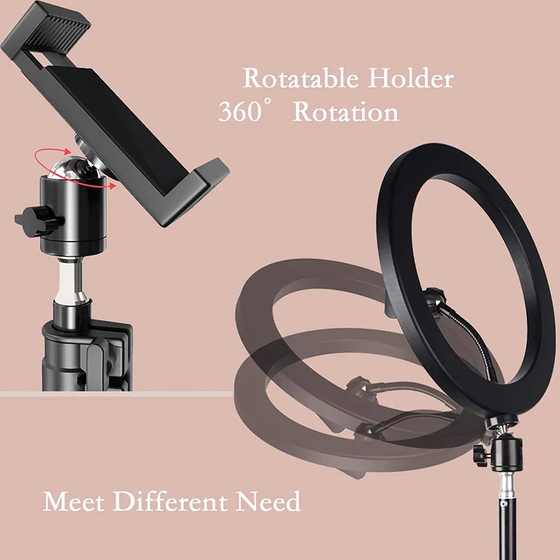 10 inch LED Selfie Ring Light Dimmable Photography Fill Lamp with Mini tripod for Phone Tiktok Live Video Photo Studio Ringlight