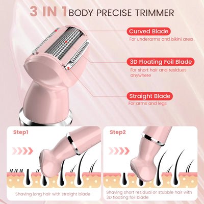 4 in 1 Electric Hair Removal Cutting Machine for Women haver Lady Shaver Body Hair Trimmer for Armpit Bikini Arm Leg Face