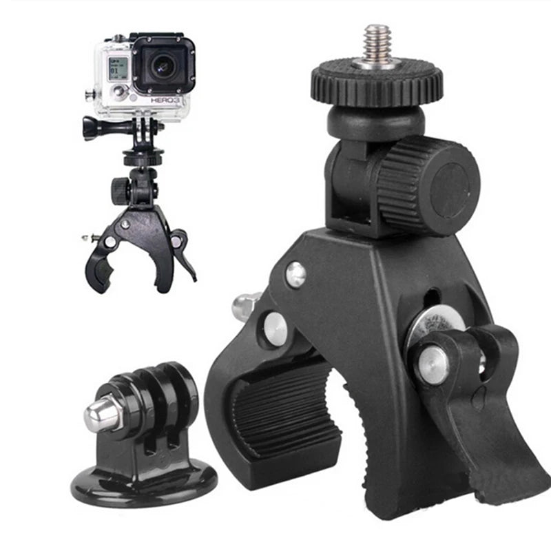 For Gopro Hero 1 2 3 3+ 4 Black Bike Bicycle Motorcycle Handlebar Handle Clamp Bar Camera Mount Tripod Adapter