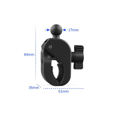 17mm Ball Head Adapter Motorcycle Phone Stand Double Clip Clamp Mount for Gopro Hero 11 Action Camera Bracket Bike Phone Holder