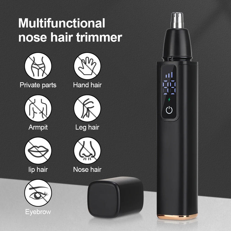 Electric Nose Hair Trimmer For Men USB Rechargeable Ear Face Lips Eyebrow Hair Removal Tools Digital Hair Shaver Clipper Razor