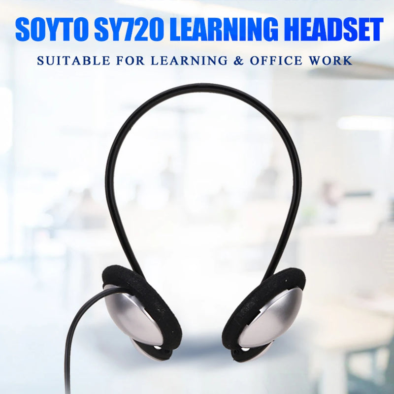 3.5mm Plug Wired Headset Universal PC Earphone Helmet Soft Earmuff Music HiFi Gaming Headphone For Laptop Cell Phone MP3 MP4