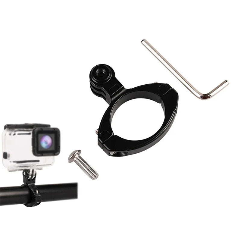 For Gopro 12 Accessories Alloy Handlebar Mount + Adapter Bicycle Motorcycle Bike CNC Aluminum Riding For Gopro DJI Action Camera