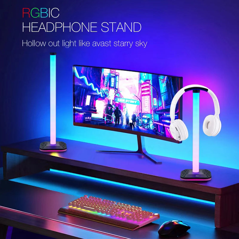 RGB Gaming Headphone Stand Desktop Earphone Holder Hanger Gamer Headset Display Stand Headset Holder Hanger Earphone Accessories