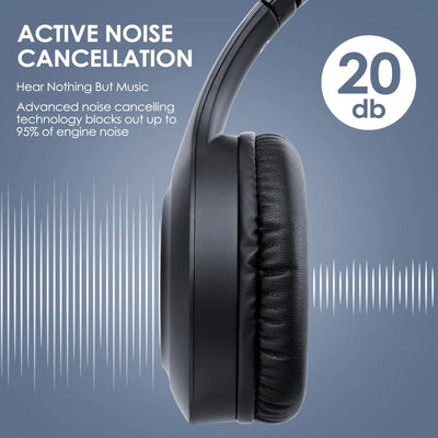 Siindoo JH-ANC923 Active Noise Cancelling Wireless Headset Foldable Over-Ear Bluetooth Headphone With Mic Hi-Fi Stereo Deep Bass