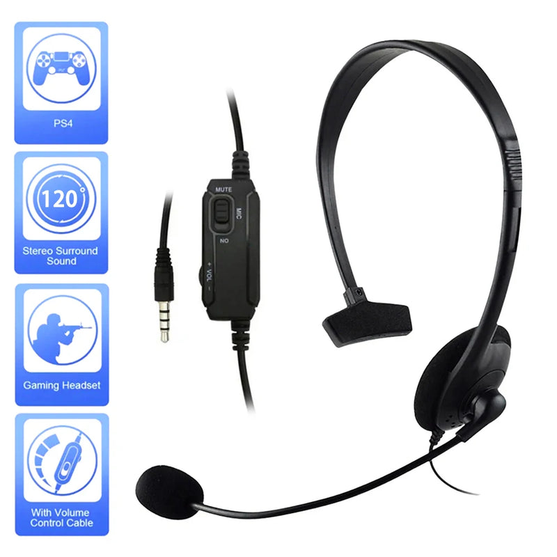 Universal 3.5mm Wired Headphones PC Gaming Headset Noise Reduction With Microphone Volume Control Mute For PS4 Laptop Computer