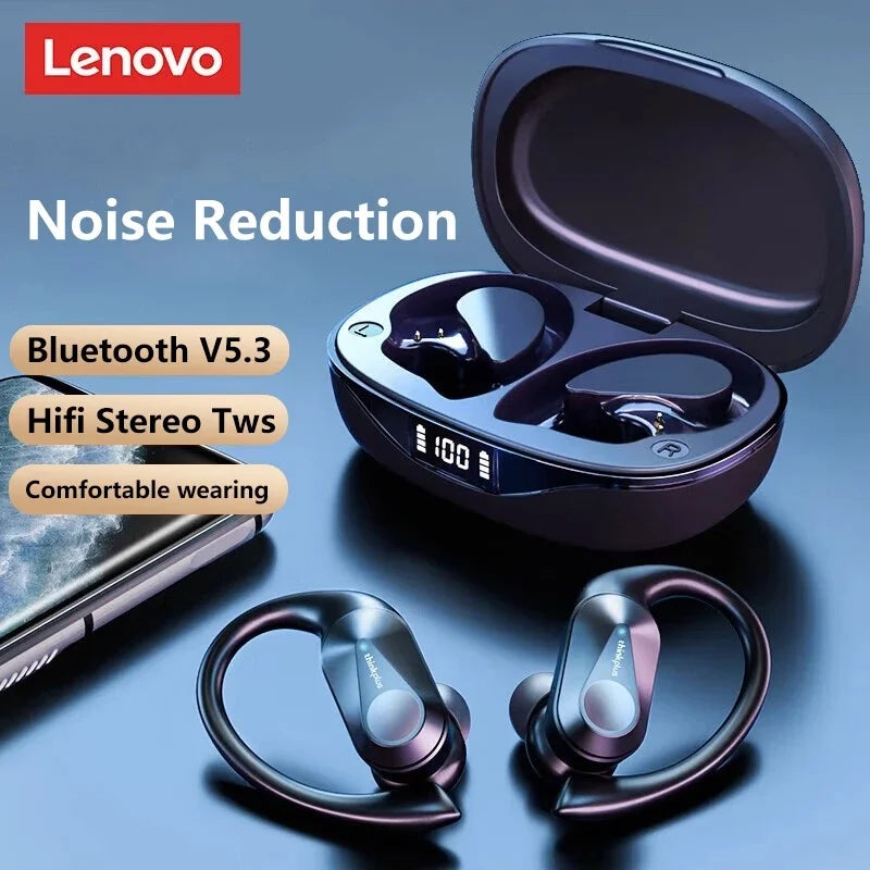 Original Lenovo LP75 TWS Bluetooth V5.3 Headphones Wireless LED Digital Display Earphones Noise Reduction Waterproof Headset New