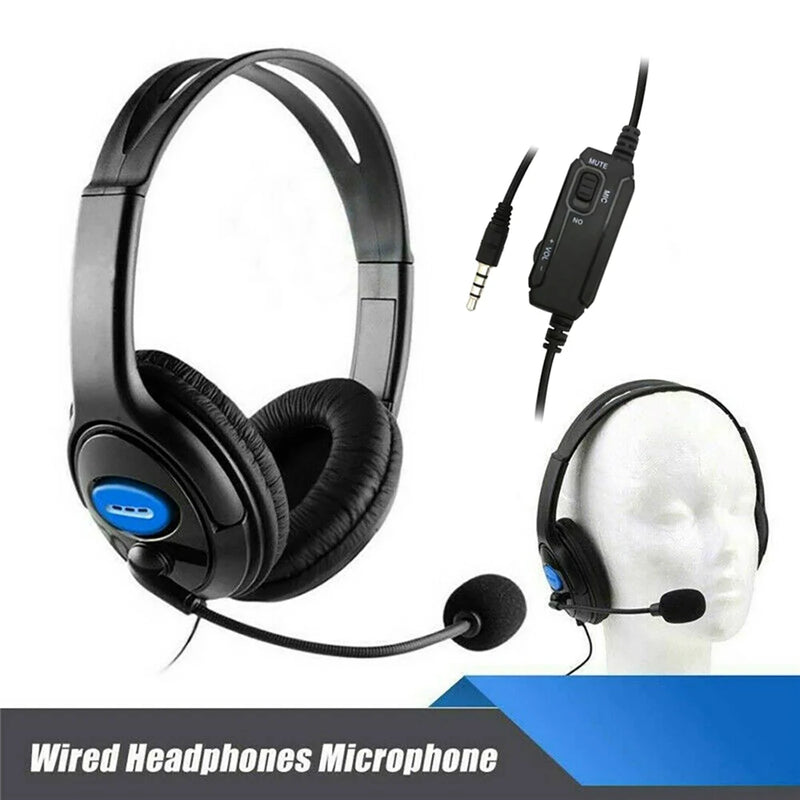 3.5mm Wired Gaming Headphones For PS4 Laptop PC Computer Headset With Microphone Volume Control Mute Button Earphone Helmet