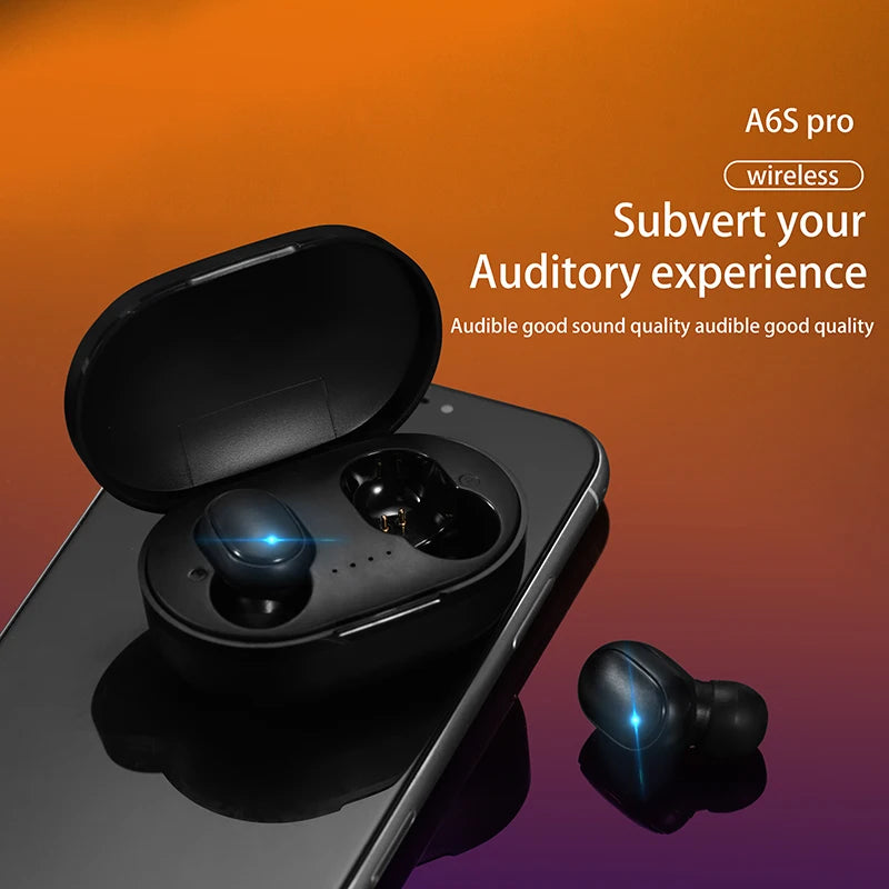 2023 A6S TWS Wireless Bluetooth Headphones Sport in Ear Earphone With Microphone Mini Pods Earbuds Noise Cancelling Headsets