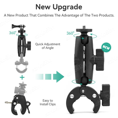 Motorcycle Bicycle Camera Holder Handlebar Mirror Mount Bike Bracket for GoPro 13 12 11 Insta360 X4 X3 Action Camera Accessories