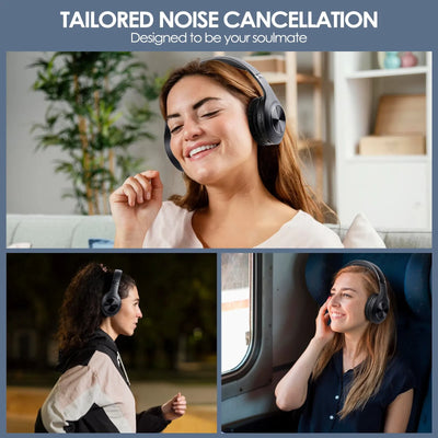 Siindoo JH-ANC923 Active Noise Cancelling Wireless Headset Foldable Over-Ear Bluetooth Headphone With Mic Hi-Fi Stereo Deep Bass