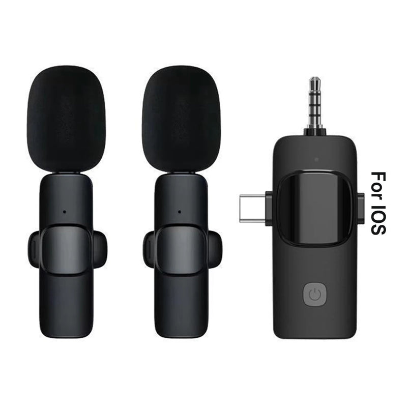 2.4G Wireless Lavalier Microphone Audio Video Recording Mini Lapel Mic 3 in 1 Portable Lavalier Mic for Live Broadcast Gaming