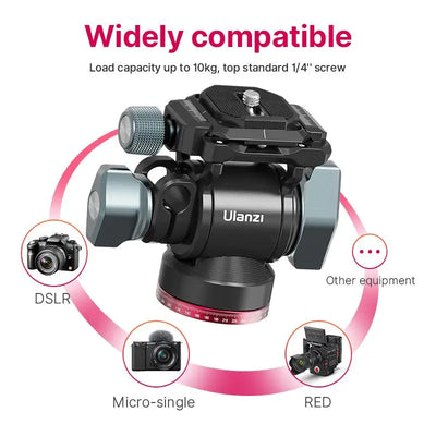 Ulanzi U-190 U190 Panoramic Tripod Head Hydraulic Fluid Video Damping Head For Tripod Monopod DSLR Camera Holder Stand Mobile