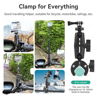 Motorcycle Bicycle Camera Holder Handlebar Mirror Mount Bike Bracket for GoPro 13 12 11 Insta360 X4 X3 Action Camera Accessories