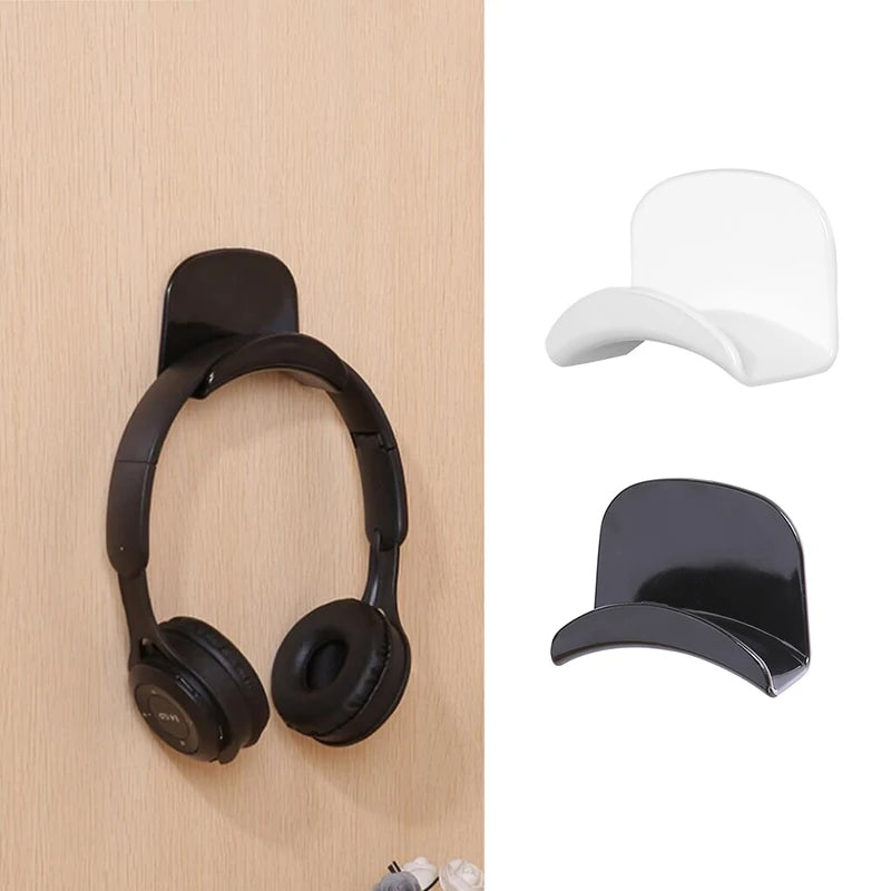 Adhensive Plastic Wall Mount Hanger Under Desk Headset Rack Holder Support For Gaming Earphone Bracket Universal Headphone Stand