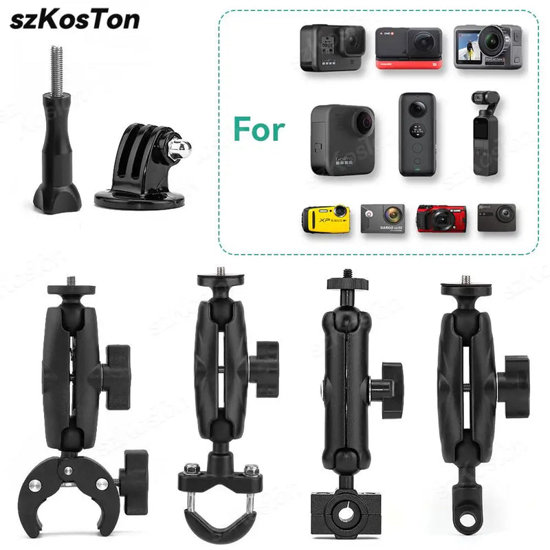 Motorcycle Bicycle Camera Holder Handlebar Mirror Mount Bike Bracket for GoPro 13 12 11 Insta360 X4 X3 Action Camera Accessories