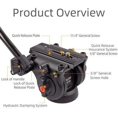 XILETU LS6A Professional Hydraulic Damping Heads Video Photography Slide Gimbal for DSLR Cameras Telephoto Lens Tripod Monopod