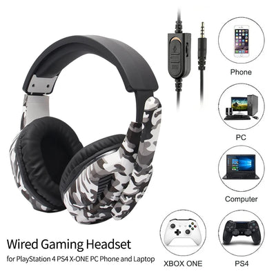 3.5mm Wired Gaming Headphones With Microphone For Computer PS4 PS5 Xbox Bass Stereo PC High Sound Quality Wired Headset Gifts