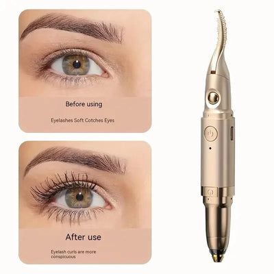 1 heating eyelash curler multifunctional 2-in-1 electric eyelash curler and trimmer, eyebrow shaver, ear and nose hair trimmer