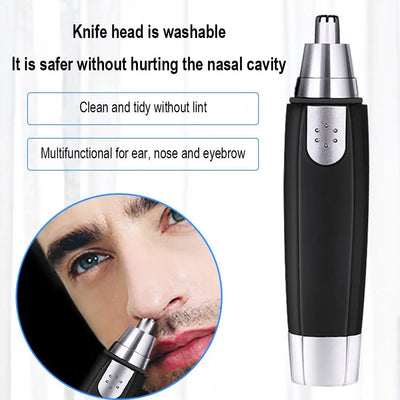 Black Electric Nose Hair Trimmer For Men And Women Available With Low Noise High Torque High Speed Motor Washable Nasal Hai H4L8