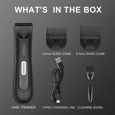 Electric Trimmer for Men's Groin Hair: Versatile Body Groomer and Waterproof Pubic Hair Trimmer with Replaceable Ceramic Blade