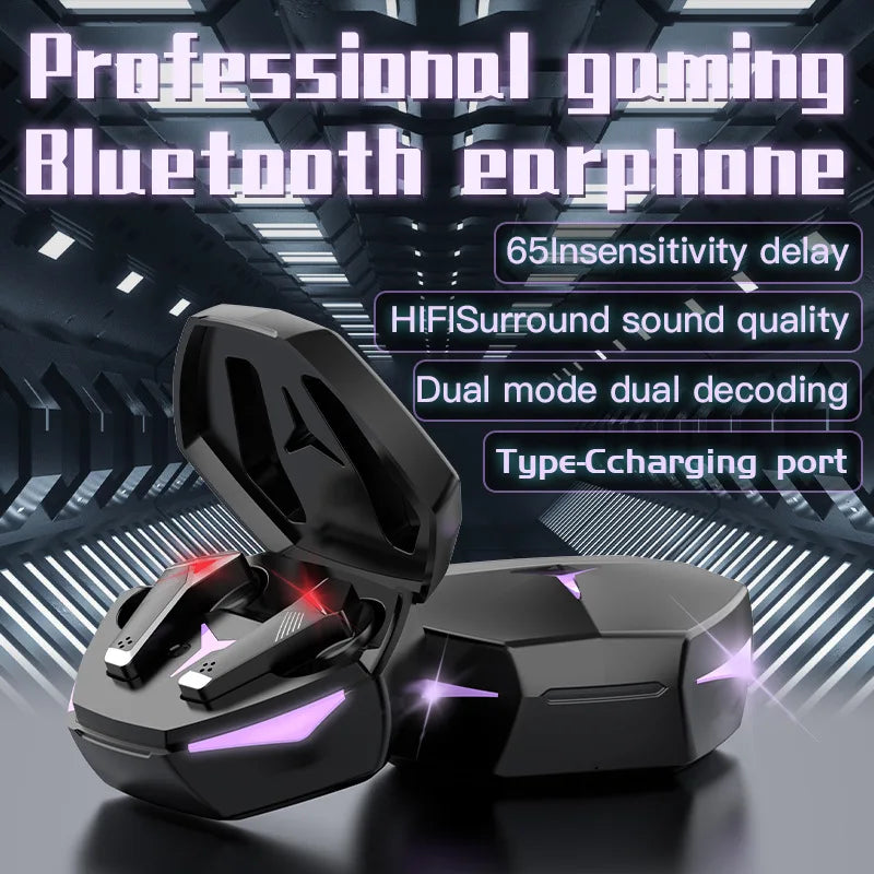 T33 TWS Game Wireless Earphones Bluetooth Low Delay Fone Fone HiFi Sound Headphones with Mic Gaming Digital Display Earbuds