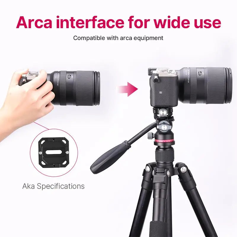 Ulanzi U-190 U190 Panoramic Tripod Head Hydraulic Fluid Video Damping Head For Tripod Monopod DSLR Camera Holder Stand Mobile