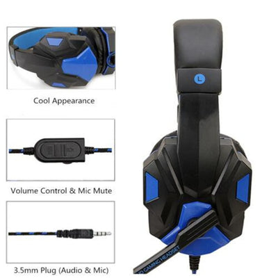 3.5mm Wired Gaming Headset PC Bass Stereo Gamer Headphones For PS4 Xbox Phone Laptop Earphone Helmet With Microphone