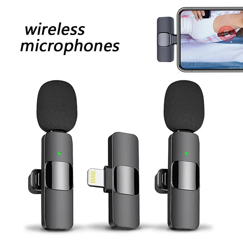 New Wireless Lavalier Microphone Portable Audio Video Recording Mini Lapel Mic For iPhone iPad Live Broadcast Gaming Phone Mic