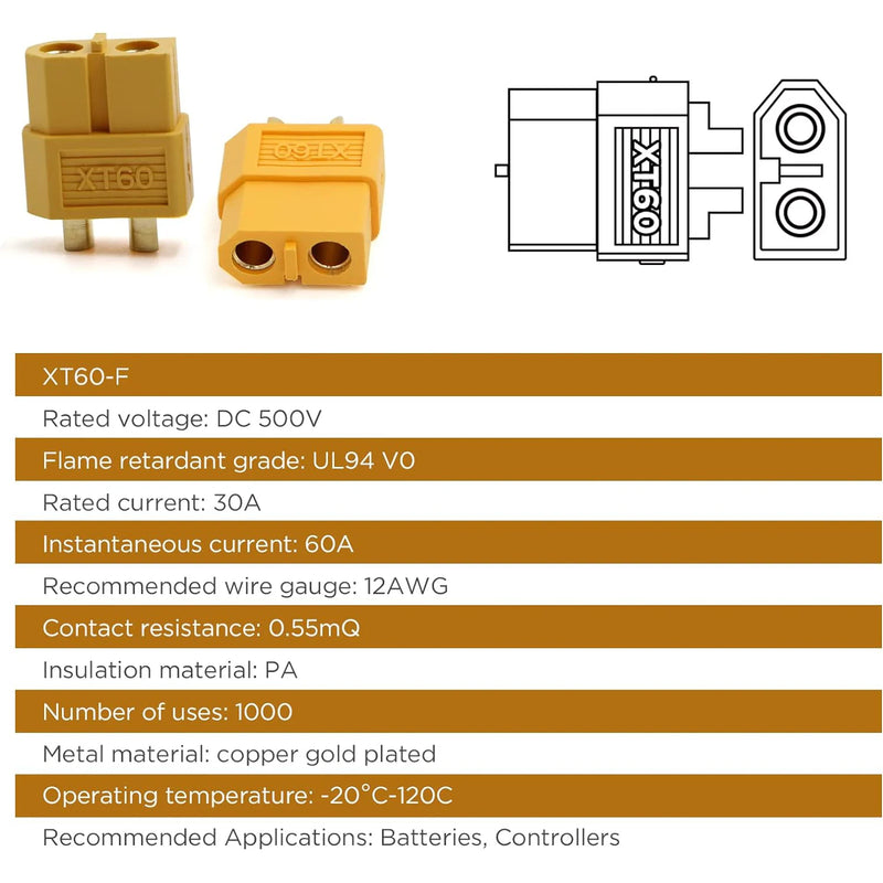 5 Pairs XT60 Connector XT60 Male Female Bullet Connectors Power Plugs for RC Lipo Battery Motor XT60 Drone Connectors