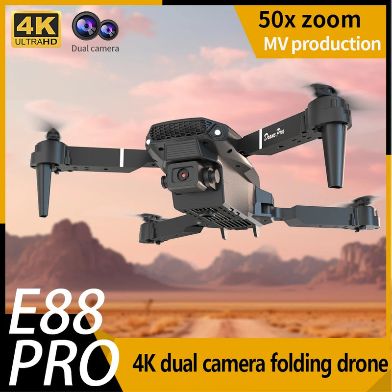 DWI D17/E88 Pro Drone 4k Profesional HD 4k Rc Airplane Dual-Camera Wide-Angle Head Remote Quadcopter Airplane Toy Helicopter