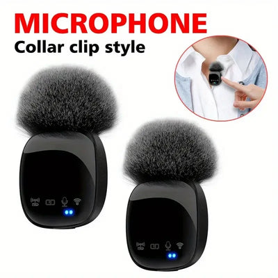 R8 NEW Wireless Lavalier Microphone Audio Video Recording Mini Mic For iPhone Android Laptop Live Gaming Mobile Phone Microphone