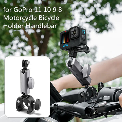 Camera Clamp Mount Bike Motorcycle Handlebar Holder Bicycle Cycling for GoPro 13 12 11 10 9 Insta360 X3 X4 DJI Action 4 Pocket 3