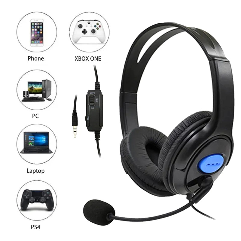 Universal 3.5mm Wired Headphones PC Gaming Headset Noise Reduction With Microphone Volume Control Mute For PS4 Laptop Computer